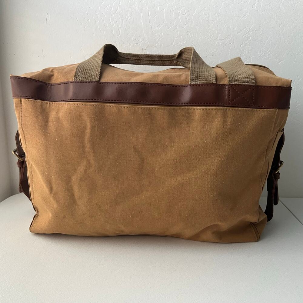 Vintage Ralph Lauren Canvas Crossbody Safari Messenger Bag Tan Neutral Old Money - Picture 3 of 16